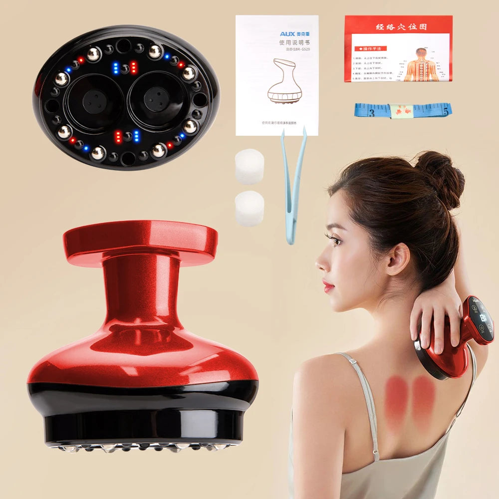 Electric Guasha Scraping Massage Cupping Body Massager Vacuum Cans Suction Cup Heating Fat Burner Anti-cellulite Massager