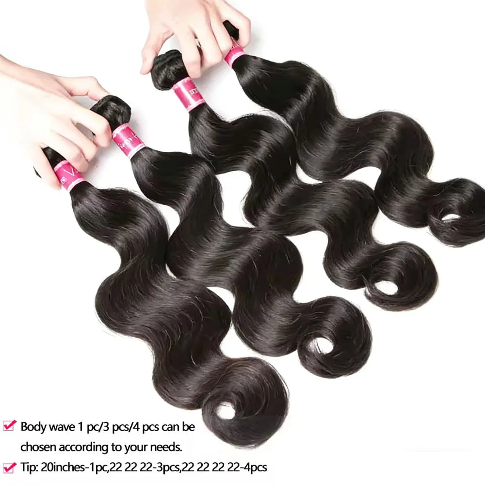 30 40 Inch Body Wave Bundles 100% Real Raw Human Hair Extensions Wet And Wavy Remy Weave Hair Bundles For Black Women
