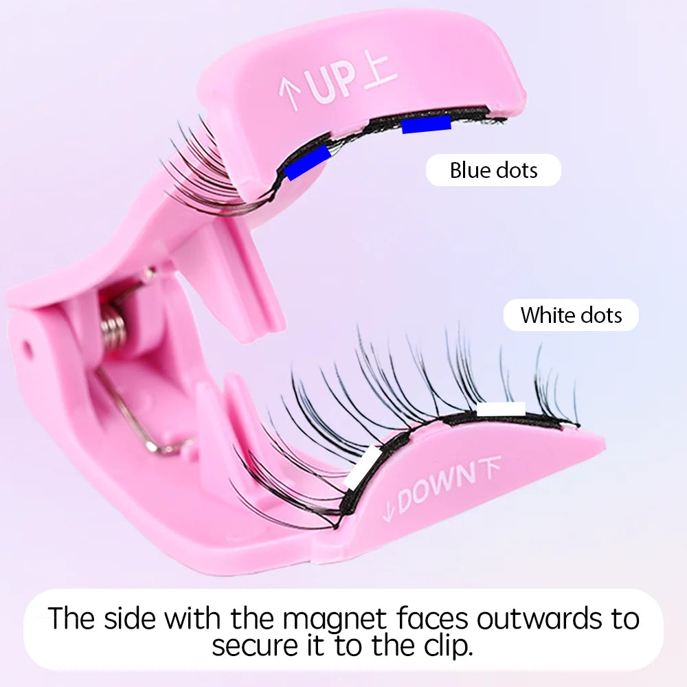 1Pairs Soft Magnetic Lashes Natural Reusable Magnetic Eyelash No Glue Need Eyelash Extension Set with Wearing Clips Makeup Tools