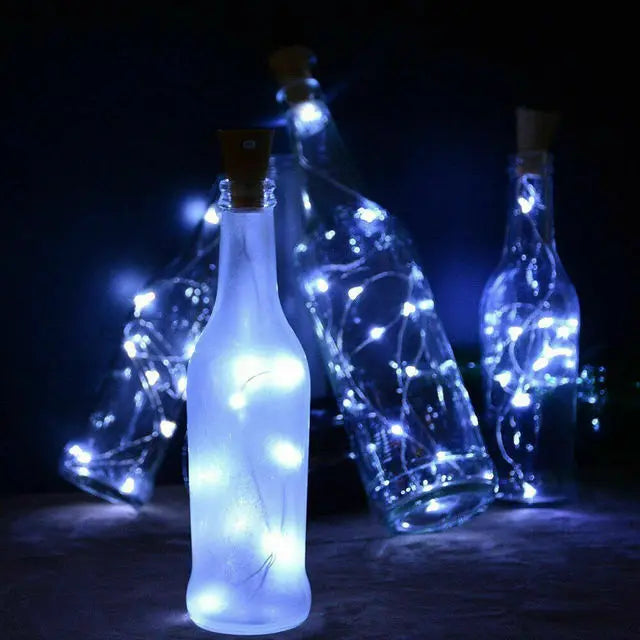 10pcs 2M 20Leds Solar Wine Bottle String Lights IP65 Waterproof Copper Wire Cork Shaped Fairy Lights For Wedding Christmas Decor