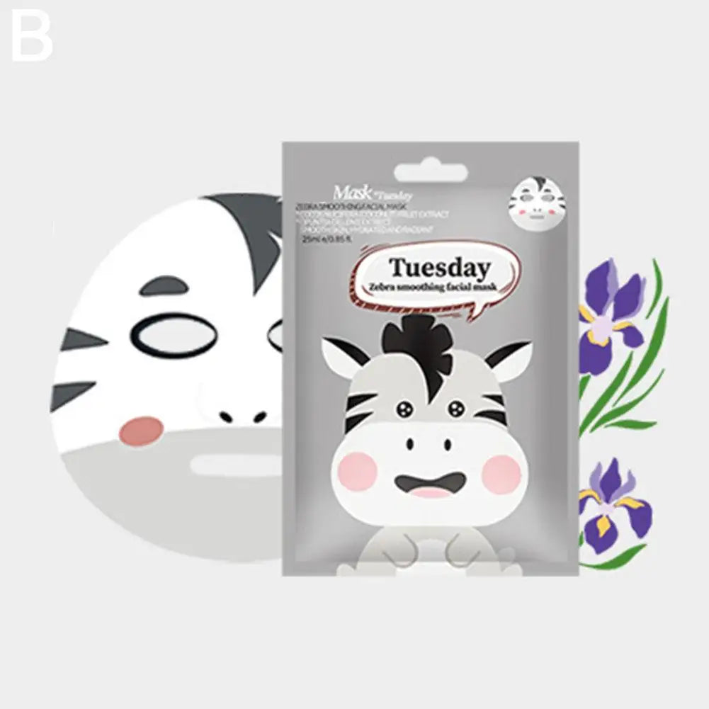 1/5pcs Cute Cartoon Animal Children's Sheet Mask Kids Spa Moisturize Face Masks Gentle Moisturizing Brighten Mask Skincare