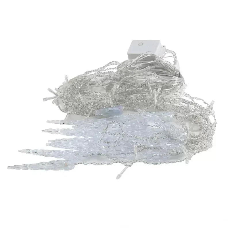 New Year Curtain Icicle Light Outdoor Eaves Decor String Lights Garden Party Yard Christmas Decoration for Home Holiday Garlands