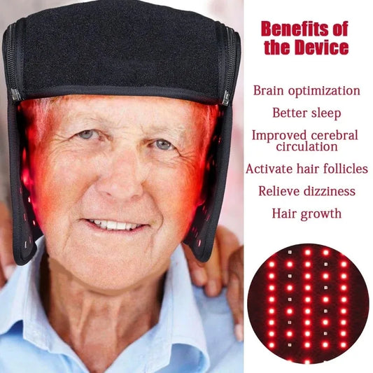 Red Light Hats for Hair Regrowth Infrared light Cap Thinning Anti Hair Loss Anxiety Stress Reduce Migraine Scalp Relax Massager
