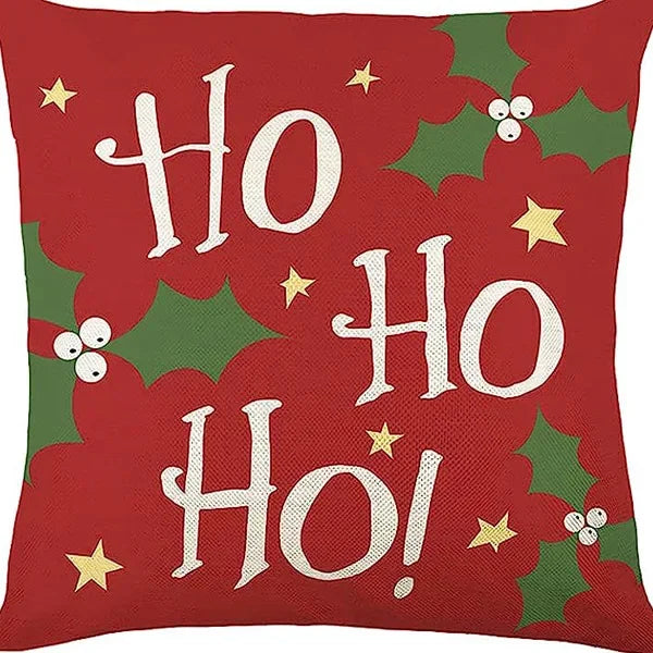 Christmas linen pillowcase, Santa Claus printed pillow, cushion cover, home living room decoration cushion cover