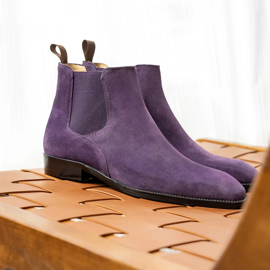 2025 Hanmce Chelsea Boots Top Quality Genuine Leather Slip-On Luxury Boots Men