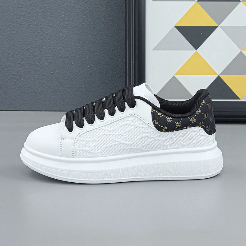 Luxury Men's Shoes 2025 Men Leather Sneakers Thick Soled Board Shoes Tennis Shoes New Casual Shoes Walking Shoes for Men & Women