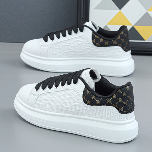 Luxury Men's Shoes 2025 Men Leather Sneakers Thick Soled Board Shoes Tennis Shoes New Casual Shoes Walking Shoes for Men & Women