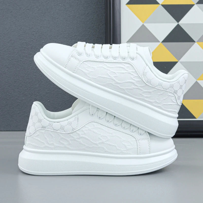 Luxury Men's Shoes 2025 Men Leather Sneakers Thick Soled Board Shoes Tennis Shoes New Casual Shoes Walking Shoes for Men & Women