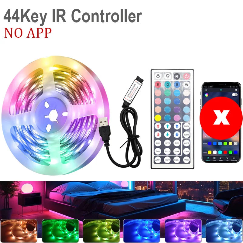 Tuya Wifi RGB Led Strip Lights USB 5V APP Music Sync Remote Control Ambient Light for PC TV Backlight Room Decor Christmas Gift
