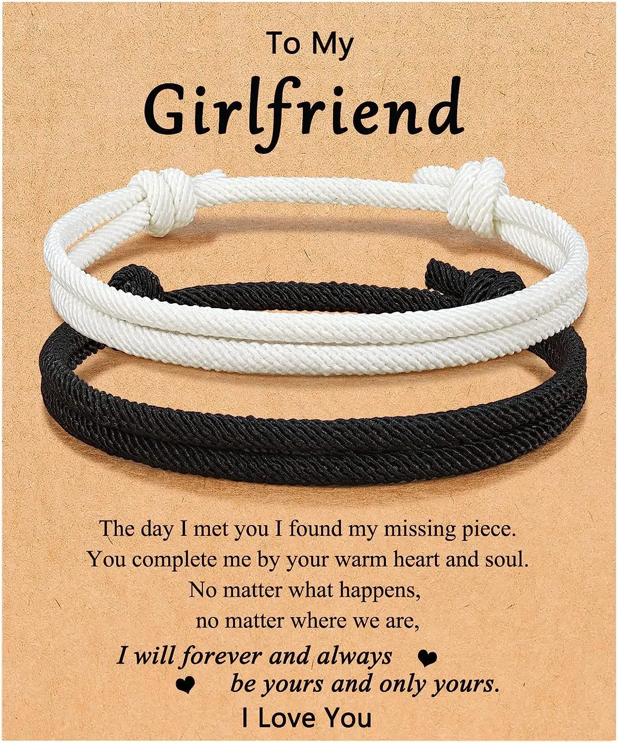 Couples Bracelets To My Men, Boyfriend, Girlfriend, My Love - Anniversary Valentines Day Birthday Christmas Gift for Him and Her