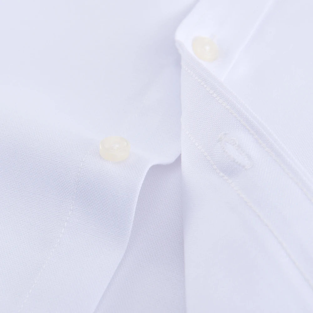 Men's Plaid Striped Oxford Long Sleeve Button-down Shirts with Pocket, Spring Fall 60% Cotton Thick Casual Menswear Clothing