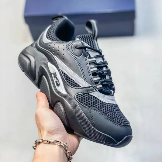 Trendy Sporty Casual Shoes B22 Retro Unisex Breathable Dad Sneakers Fashionable Mesh Upper Rubber Sole All-Season Footwear