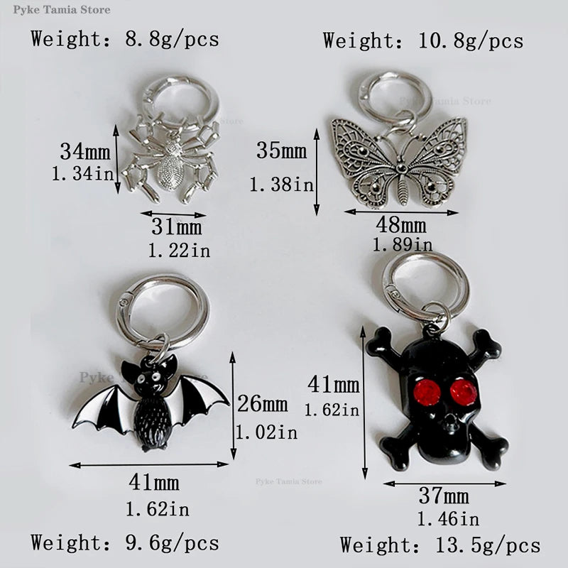 2pcs Metal Skull Butterfly Pendant Shoes Buckle Boots Shoes Decoration Heel Accessories Men Women Party Jewelry Diy Snap Hook