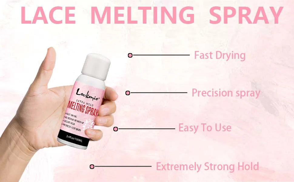 Lace Wig Dyeing and Installation Kit Lace Tint Mousse for Wig Invisible Adhesive Melting Spray for Wigs Front Closure & Remover