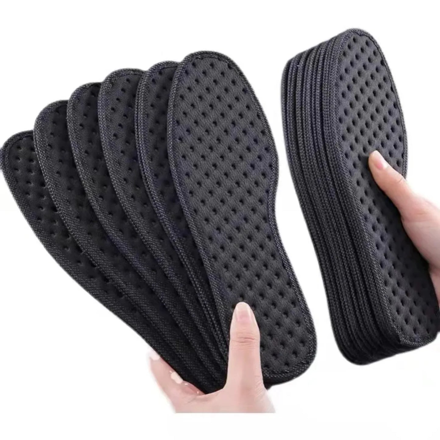 1 Pair Bamboo Charcoal Antibacterial Insoles Plant Deodorant Thick Shock Absorbing for Running Sports