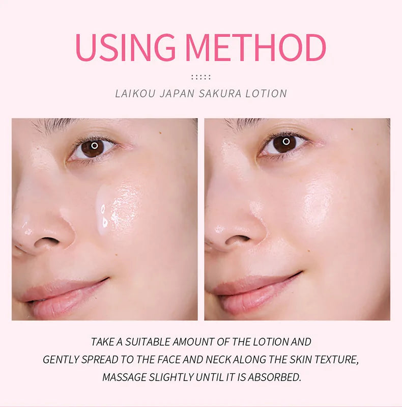 LAIKOU Sakura Face Lotion Moisturizing Essence  Shrink Pores Repairing  Improve Skin Elasticity  100ML