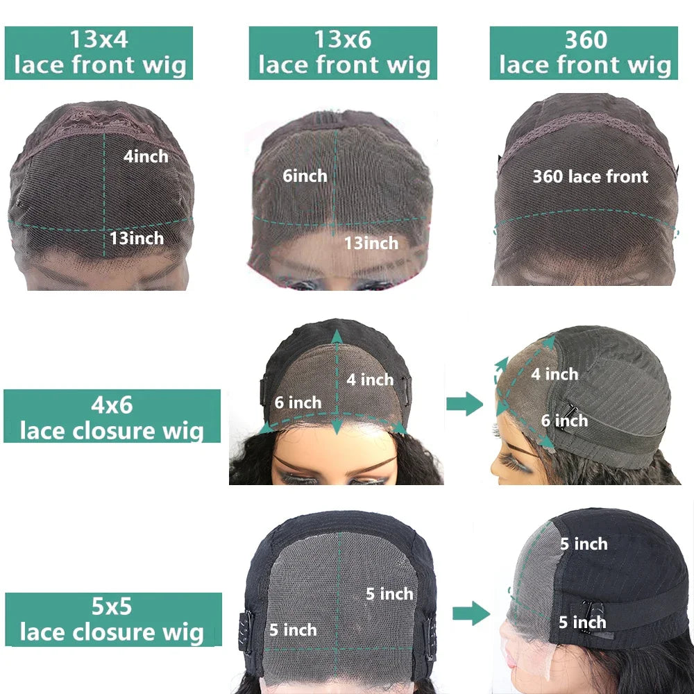 180% Density HD Transparent 13x4 13x6 Lace Front Human Hair Wigs For Women 360 Lace Frontal Wig PrePlucked 4x4 Closure Wig Bling