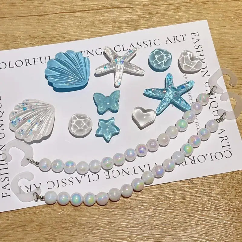 1pc/set DIY Clogs Sandals Garden Shoe Decor Cute Starfish Shell Resin Shoe Charms Accessories Buckles Bag Pins Girls Gifts