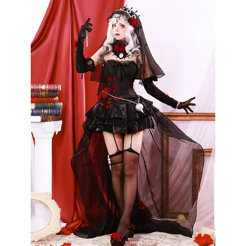 Game Identity V Ada Messmer Cosplay Costume Sexy Dress Dark Gown Luminary Emile Cosplay Costume Luminary Patient Full Set Wigs