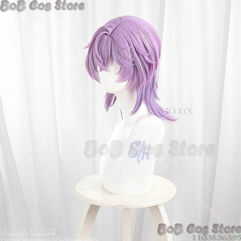 Game Genshin Impact Cosplay Durin Costume Long Purple Gradient Wigs Heat Resistant Synthetic Halloween Party Carnival Outfit Cos