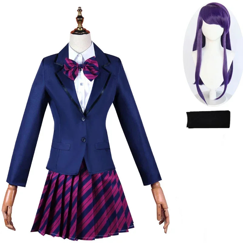Shouko Komi Skirt Set Anime Komi Can't Communicate Komi san wa Comyushou desu Cosplay Costume High School Uniform Purple Wig